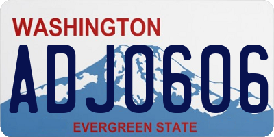 WA license plate ADJ0606