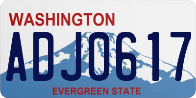 WA license plate ADJ0617