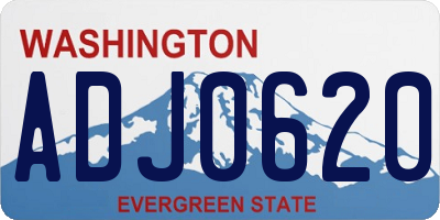 WA license plate ADJ0620