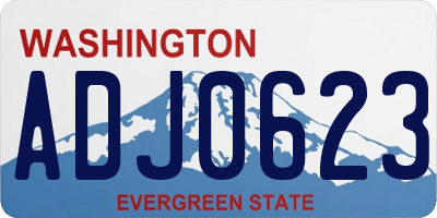 WA license plate ADJ0623