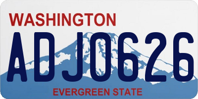 WA license plate ADJ0626
