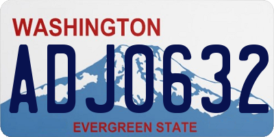 WA license plate ADJ0632