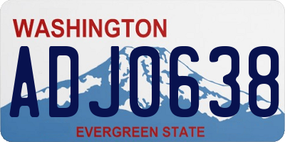 WA license plate ADJ0638
