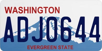 WA license plate ADJ0644