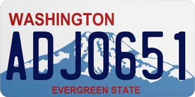 WA license plate ADJ0651