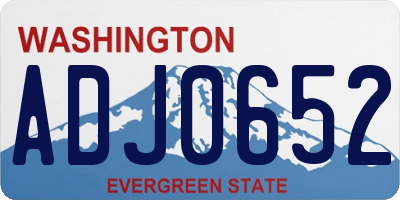 WA license plate ADJ0652
