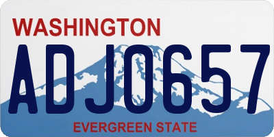 WA license plate ADJ0657