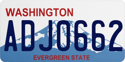 WA license plate ADJ0662