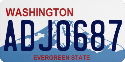 WA license plate ADJ0687