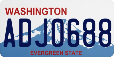 WA license plate ADJ0688