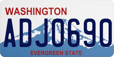 WA license plate ADJ0690