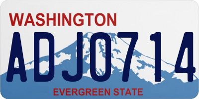 WA license plate ADJ0714