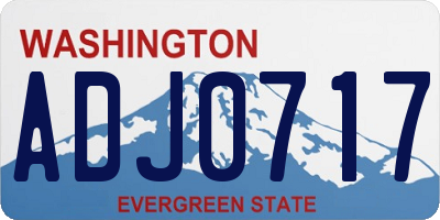 WA license plate ADJ0717