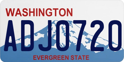 WA license plate ADJ0720