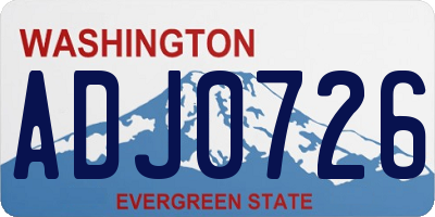 WA license plate ADJ0726