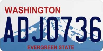 WA license plate ADJ0736