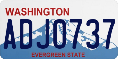 WA license plate ADJ0737