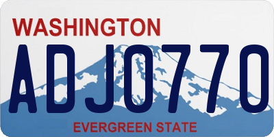WA license plate ADJ0770