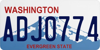 WA license plate ADJ0774
