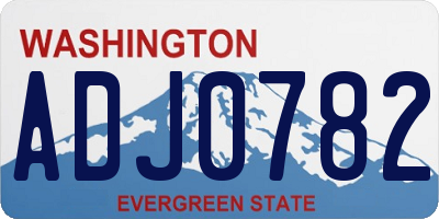 WA license plate ADJ0782