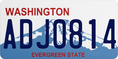 WA license plate ADJ0814