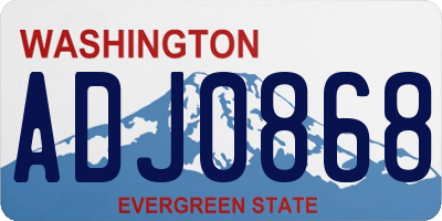 WA license plate ADJ0868