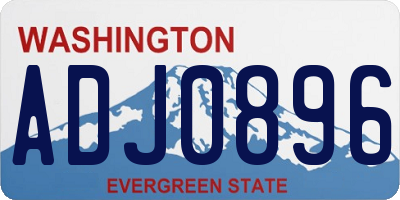 WA license plate ADJ0896