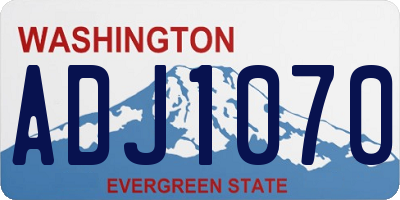 WA license plate ADJ1070