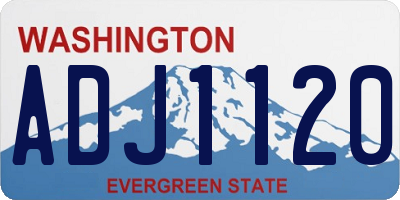 WA license plate ADJ1120