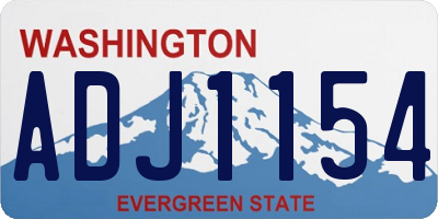 WA license plate ADJ1154