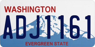 WA license plate ADJ1161