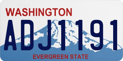 WA license plate ADJ1191