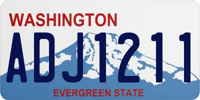 WA license plate ADJ1211