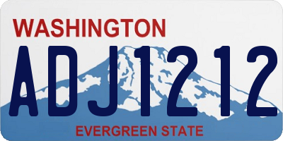 WA license plate ADJ1212