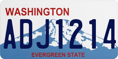 WA license plate ADJ1214
