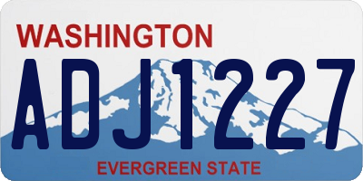 WA license plate ADJ1227