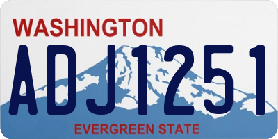 WA license plate ADJ1251