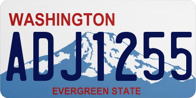 WA license plate ADJ1255