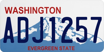 WA license plate ADJ1257
