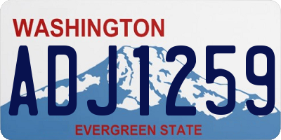 WA license plate ADJ1259