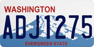 WA license plate ADJ1275