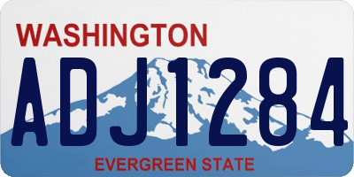 WA license plate ADJ1284