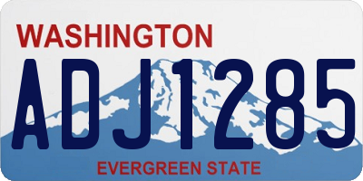 WA license plate ADJ1285
