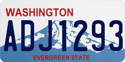 WA license plate ADJ1293