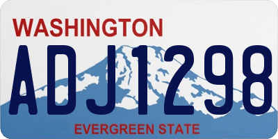 WA license plate ADJ1298