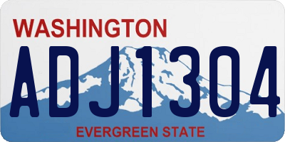 WA license plate ADJ1304
