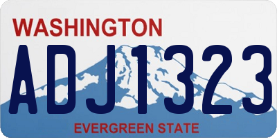 WA license plate ADJ1323