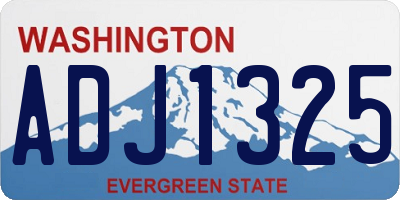 WA license plate ADJ1325