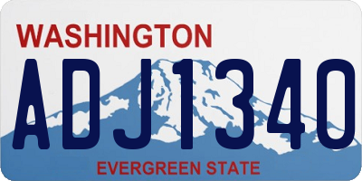 WA license plate ADJ1340