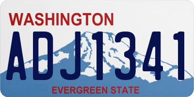 WA license plate ADJ1341